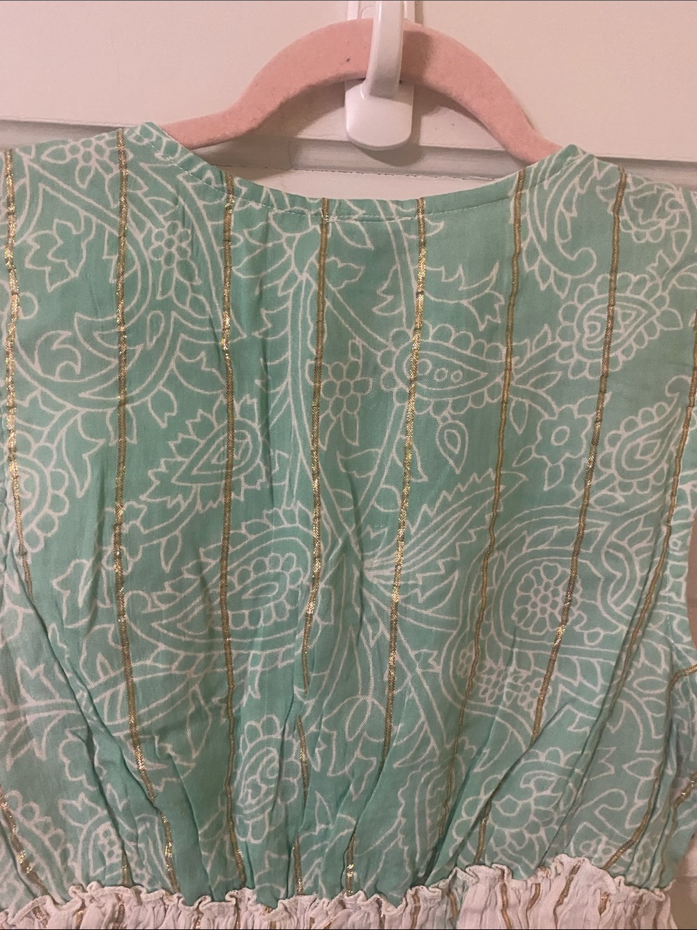 NWT Ananta Boho Patchwork Tie-Front Crop Top | One Size - Picture 5 of 7